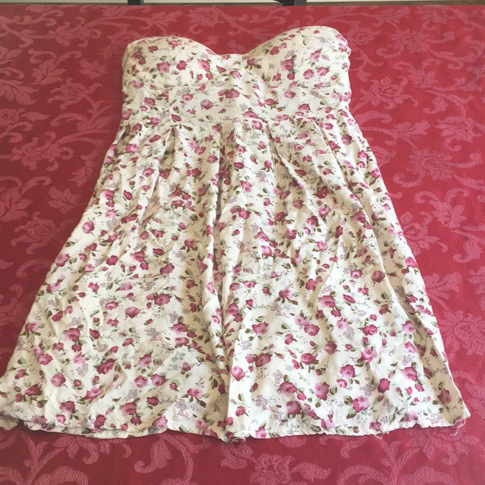 Strapless Floral Mini Dress